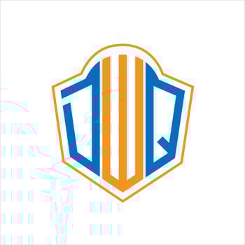DWQ abstract monogram shield logo design on white background. DWQ creative initials letter logo. vector