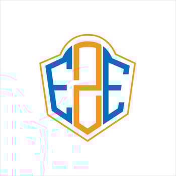 EZE abstract monogram shield logo design on white background. EZE creative initials letter logo. vector