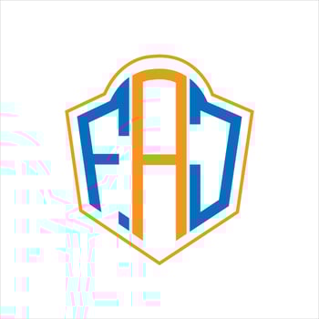 FAJ abstract monogram shield logo design on white background. FAJ creative initials letter logo.FAJ abstract monogram shield logo design on white background. FAJ creative initials letter logo. vector