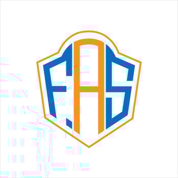 FAS abstract monogram shield logo design on white background. FAS creative initials letter logo. vector