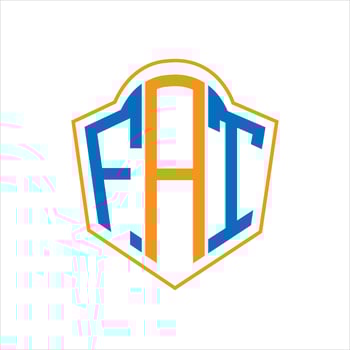 FAT abstract monogram shield logo design on white background. FAT creative initials letter logo. vector
