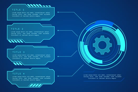 Futuristic digital interface graphic elements vector