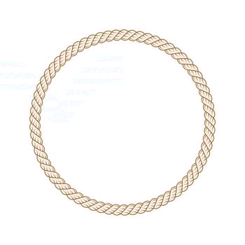 Brown braided rope with bristles circle frame vector