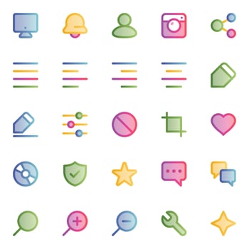 Filled outline, smooth icons for Web and mobile. vector