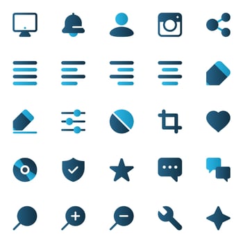 Gradient color icons for Web and mobile. vector