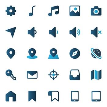 Gradient color icons for Web and mobile. vector