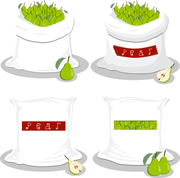Set of big bags with natural product food png