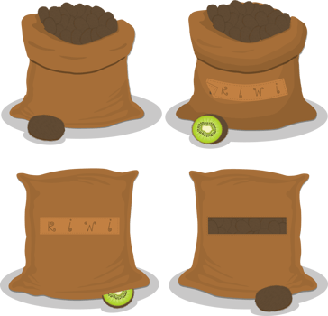 Set of big bags with natural product food png