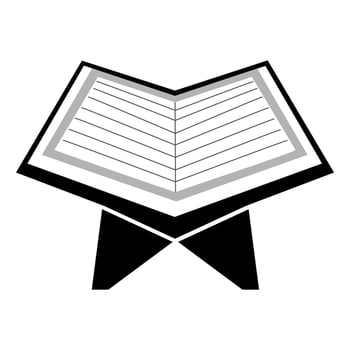 Quran icon logo sign symbol, reading islamic book vector illustration