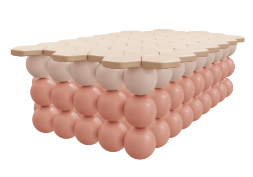 3d rendering of hexagon pattern closeup of clean perfect skin cell layer for cosmetic advertise. 3D Render illustration. png
