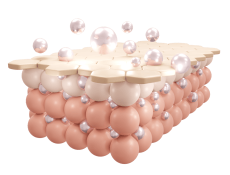 3d rendering of serum cream and vitamin drop on closeup skin cell layer for cosmetic advertise. 3D Render illustration. png