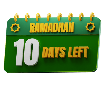 10 Days Left to Ramadan Month. Islamic Decorative Element. Ramadan Countdown. png