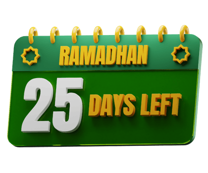 25 Days Left to Ramadan Month. Islamic Decorative Element. Ramadan Countdown. png