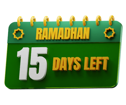 15 Days Left to Ramadan Month. Islamic Decorative Element. Ramadan Countdown. png