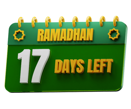 17 Days Left to Ramadan Month. Islamic Decorative Element. Ramadan Countdown. png