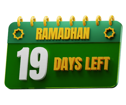 19 Days Left to Ramadan Month. Islamic Decorative Element. Ramadan Countdown. png