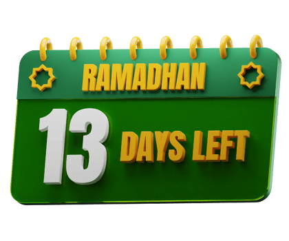 13 Days Left to Ramadan Month. Islamic Decorative Element. Ramadan Countdown. png