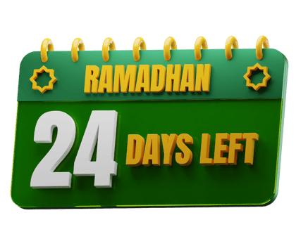 24 Days Left to Ramadan Month. Islamic Decorative Element. Ramadan Countdown. png