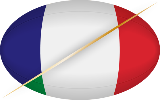France vs Italy icon in the shape of a rugby ball png