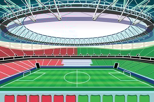 FOOTBALL STADIUM ILLUSTRATION. AL THUMAMA STADIUM ILLUSTRATION vector