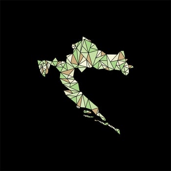 Croatia map geometric colorful creative design vector