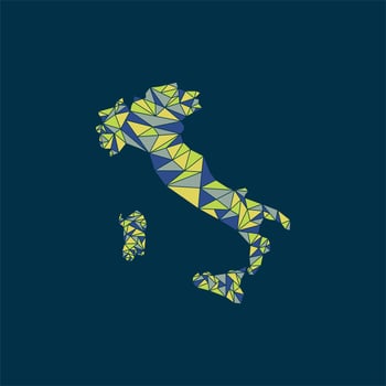 Geometric italy map illustration design vector