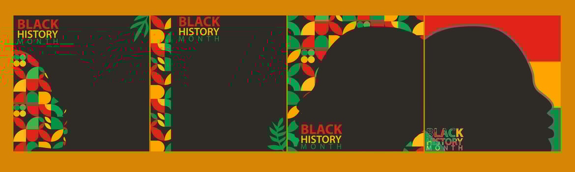 black history month social media posts. Celebrating black history month. vector