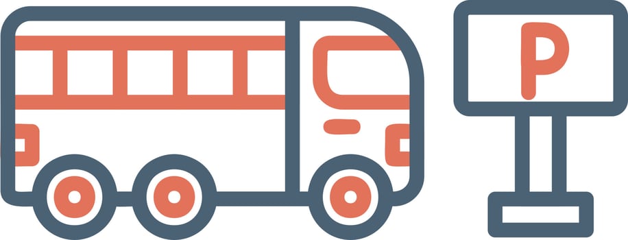 Bus parking Vector Icon