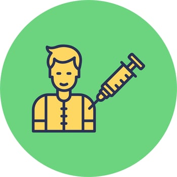 Man Vaccination Vector Icon