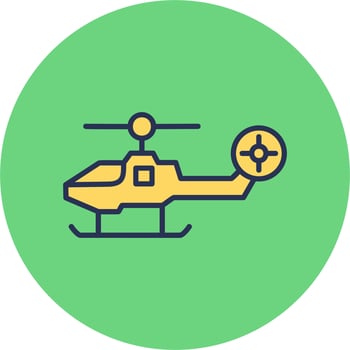 Fighter Helicopter Vector Icon