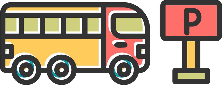 Bus Parking Vector Icon