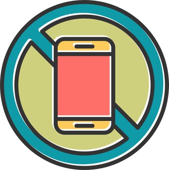 No Mobile Phone Vector Icon