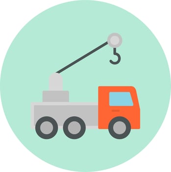 Lifting Crane Truck Vector Icon