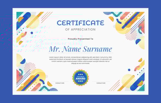 Creative Colorful Modern Certificate Concept vector