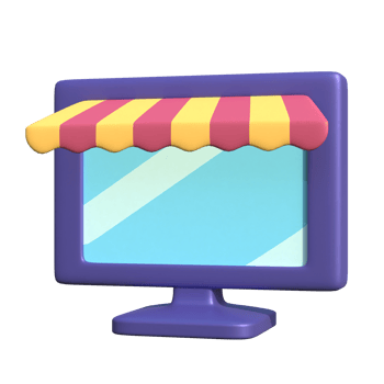 Online Shopping on monitor png