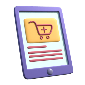 Add Cart on tablet png
