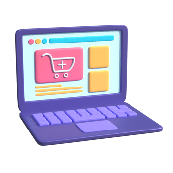 Shopping Website on laptop png