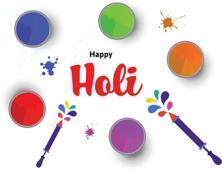 Happy Holi Festival Of Colors Indian Festival Celebration Vector Illustrations