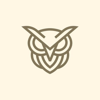 Simple owl line illustration creative logo design vector