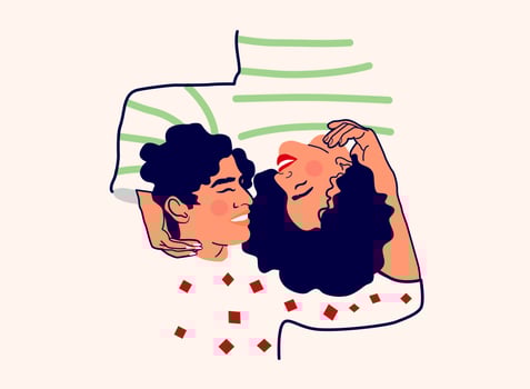 Beautiful couple hugging and smiling. Portrait hugging, cute flat characters. Falling in love. vector