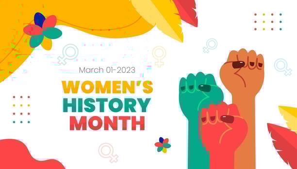 Women's History Month background. Womens History Month banner design. Celebrated annual in March, to mark womens contribution to history. vector