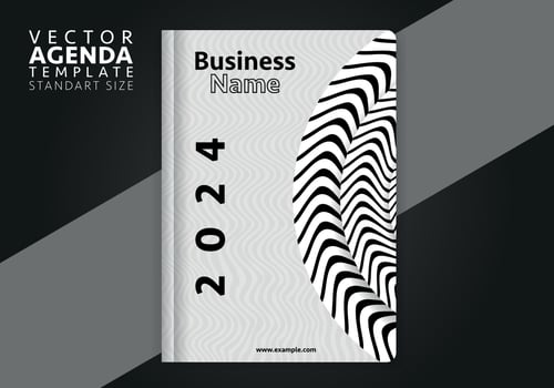 Vector agenda cover design. Creative and minimal agenda cover template suitable for corporate identity design.