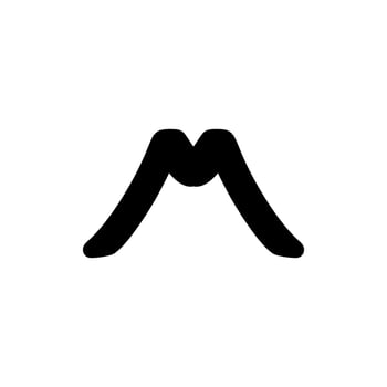 M icon. Simple style M company poster background symbol. M brand logo design element. M t-shirt printing. vector for sticker.