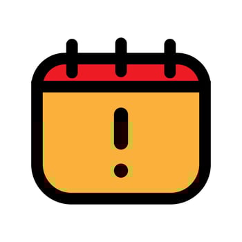Calendar warning icon line isolated on white background. Black flat thin icon on modern outline style. Linear symbol and editable stroke. Simple and pixel perfect stroke vector illustration