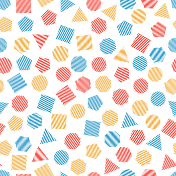 Seamless geometric pattern with multicolored geometric elements for tissue and postcards. Hipsters modern color background. Vector illustration