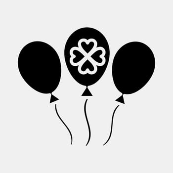 Icon balloons. St. Patrick's Day celebration elements. Icons in glyph style. Good for prints, posters, logo, party decoration, greeting card, etc. vector