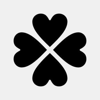 Icon four leaf clover. St. Patrick's Day celebration elements. Icons in glyph style. Good for prints, posters, logo, party decoration, greeting card, etc. vector