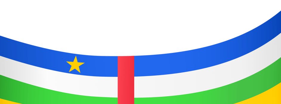 Central African Republic flag wave isolated on png or transparent background