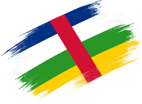 Central African Republic flag with brush paint textured isolated  on png or transparent background