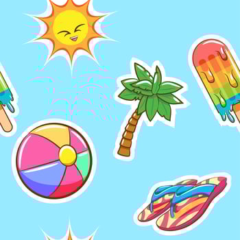Summer pattern seamless background vector